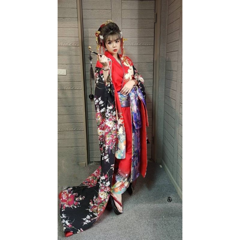 日本花魁藝妓寫真攝影花魁和服浴衣道具出租租用煙斗紙傘花魁服裝租萬聖節孕婦寫真 蝦皮購物