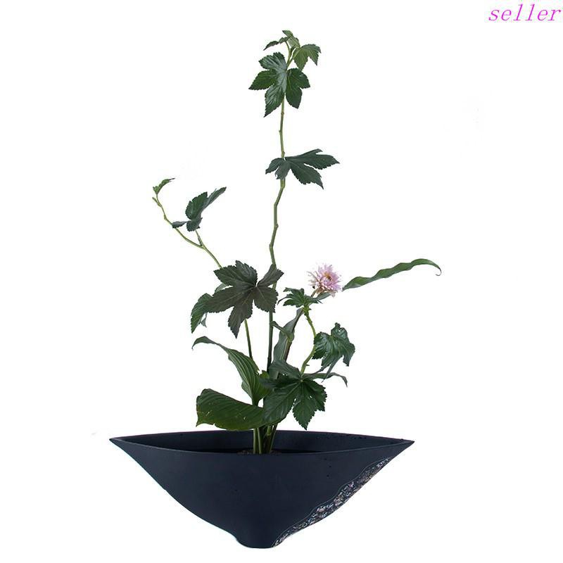 日本原裝進口池坊生花立花自由花陶瓷大號藍色碎花劍山插花器草月 蝦皮購物