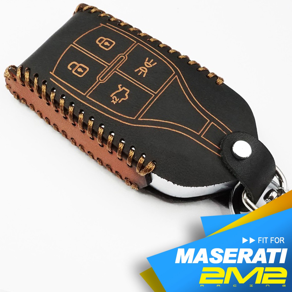 【2M2鑰匙皮套】Maserati GranTurismo Levante 瑪莎拉蒂 牛皮鑰匙包 晶片鑰匙包智能鎖匙套