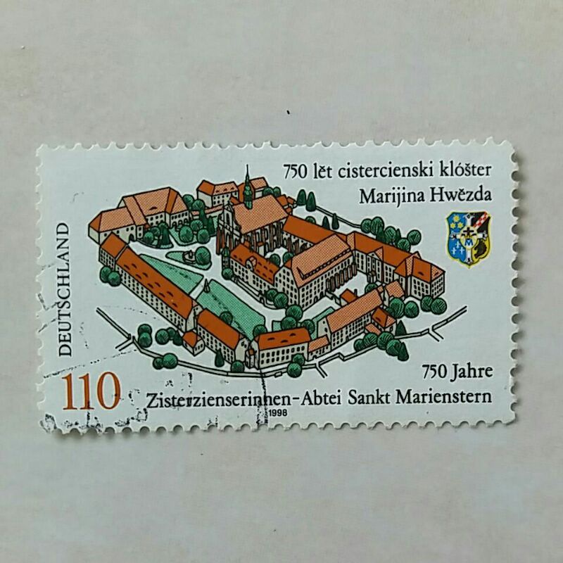 德國郵票 1998 年聖瑪麗安修道院 110 便士使用