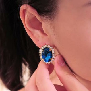 【愛麗絲飾品】【3540】韓版OL時尚滿鑽耳環 華麗寶石水鑽耳釘