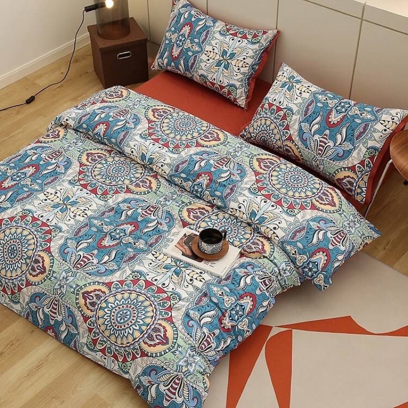 Little Bed小床-花磚圖案 埃及棉床組四件組 全棉埃及長絨棉貢緞 日式寢具 床包