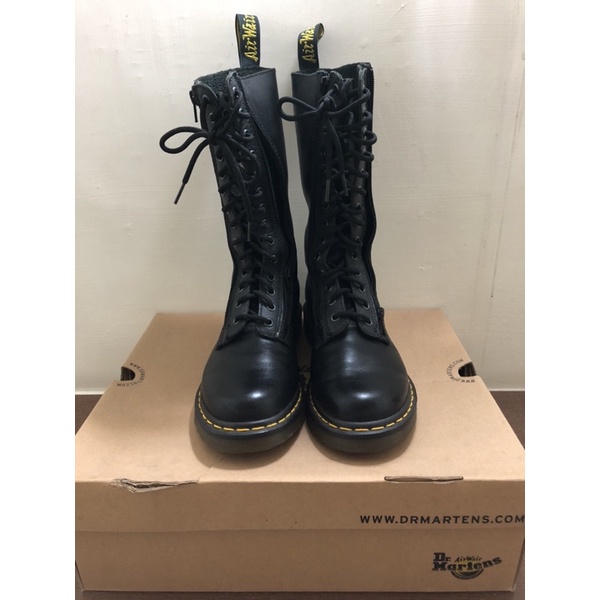 二手復古Dr.Martens 14孔靴子雙側拉鏈