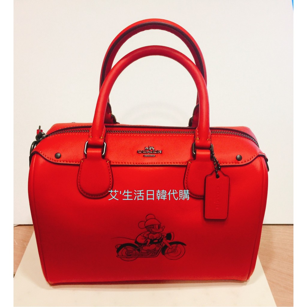 代購現貨 Coach x Disney 聯名系列 米奇真皮波士頓包