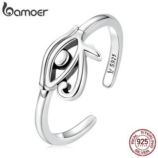Bamoer 925 銀眼 Horus 開環可調尺寸, 適合女性時尚珠寶 SCR801