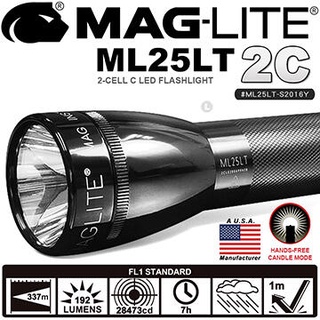 【電筒魔】 公司貨 MAG-LITE ML25LT 192流明 2C LED 手電筒 #ML25LT-S2016Y／黑色