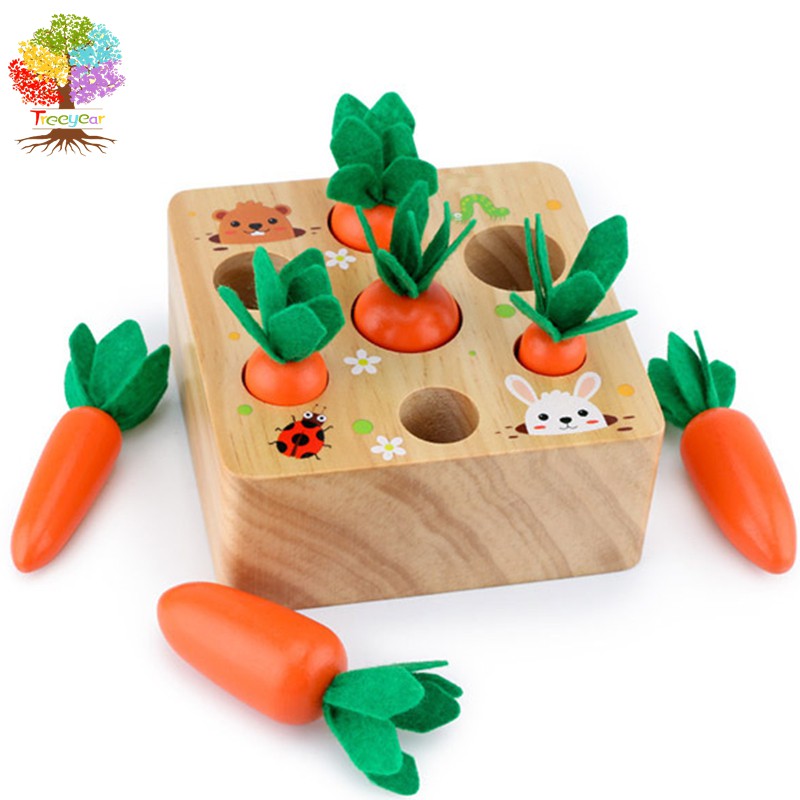 【樹年】蒙氏兒童模擬拔蘿蔔玩具拼插胡蘿蔔幼兒童手眼協調益智玩具