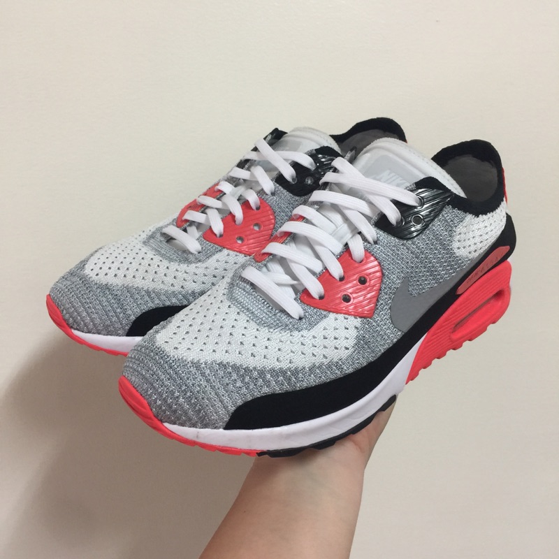 Nike Air Max 90 Ultra2.0 flyknit 編織 灰橘 女鞋