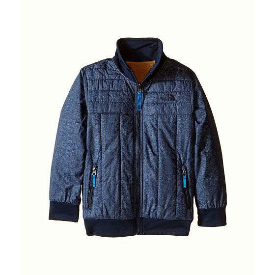 the north face boys牛仔紋雙面穿外套10-12