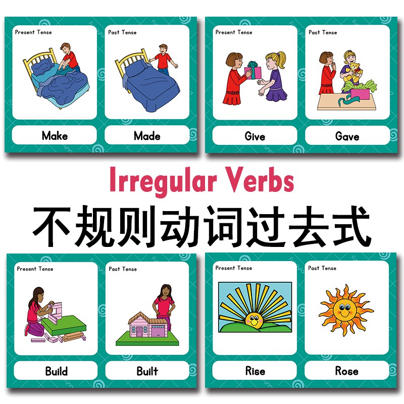 小達人點讀版irregular Verbs英語不規則動詞過去式閃卡幼兒早教啟蒙認知卡片 蝦皮購物