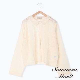 Samansa Mos2 鏤空花朵蕾絲設計襯衫外套(FL21L1D0180)