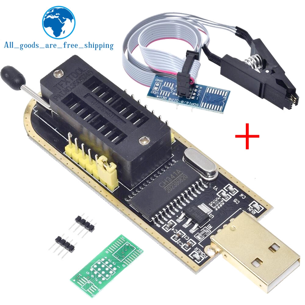 Ch341a 24 25 系列 EEPROM Flash BIOS USB 編程器模塊 + SOIC8 SOP8 測試夾