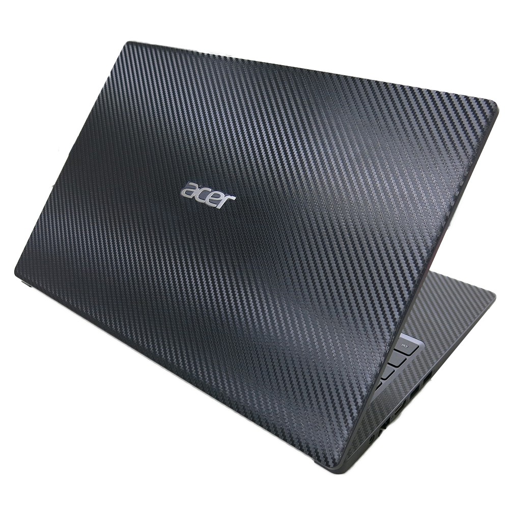 【Ezstick】ACER A315-34 黑色卡夢紋機身貼 (含上蓋貼、鍵盤週圍貼) DIY包膜