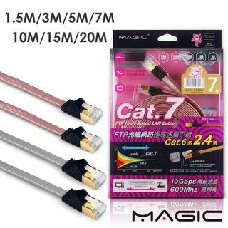 MAGIC Cat.7 FTP 光纖網路 極高速扁平網路線(專利折不斷接頭) 臺灣製 RJ45網路線 品質保障【現貨】