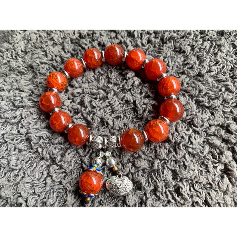 【畫意坊】龍鱗 紅龍鱗石  紅龍鱗 手珠 手鍊 現貨 12mm 天然玉髓 天然紅玉髓 天然琉璃 天然水晶 水晶
