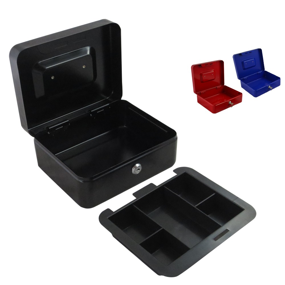 【酷愛生活小舖】收銀盒 零錢收納 小錢箱 25cm 鑰匙款 保險箱小型 零錢盒