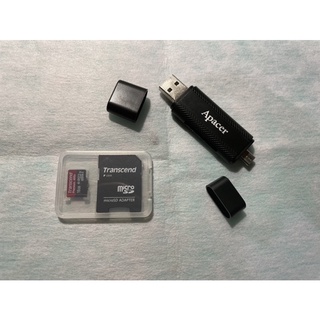 創見Micro SDHC C10 16GB+轉接卡/宇瞻APACER AM702 OTG多合一讀卡機