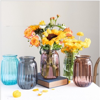 【巨路生活】 花瓶 彩色南瓜花瓶 彩色花瓶 花器 創意歐式彩色南瓜玻璃花瓶