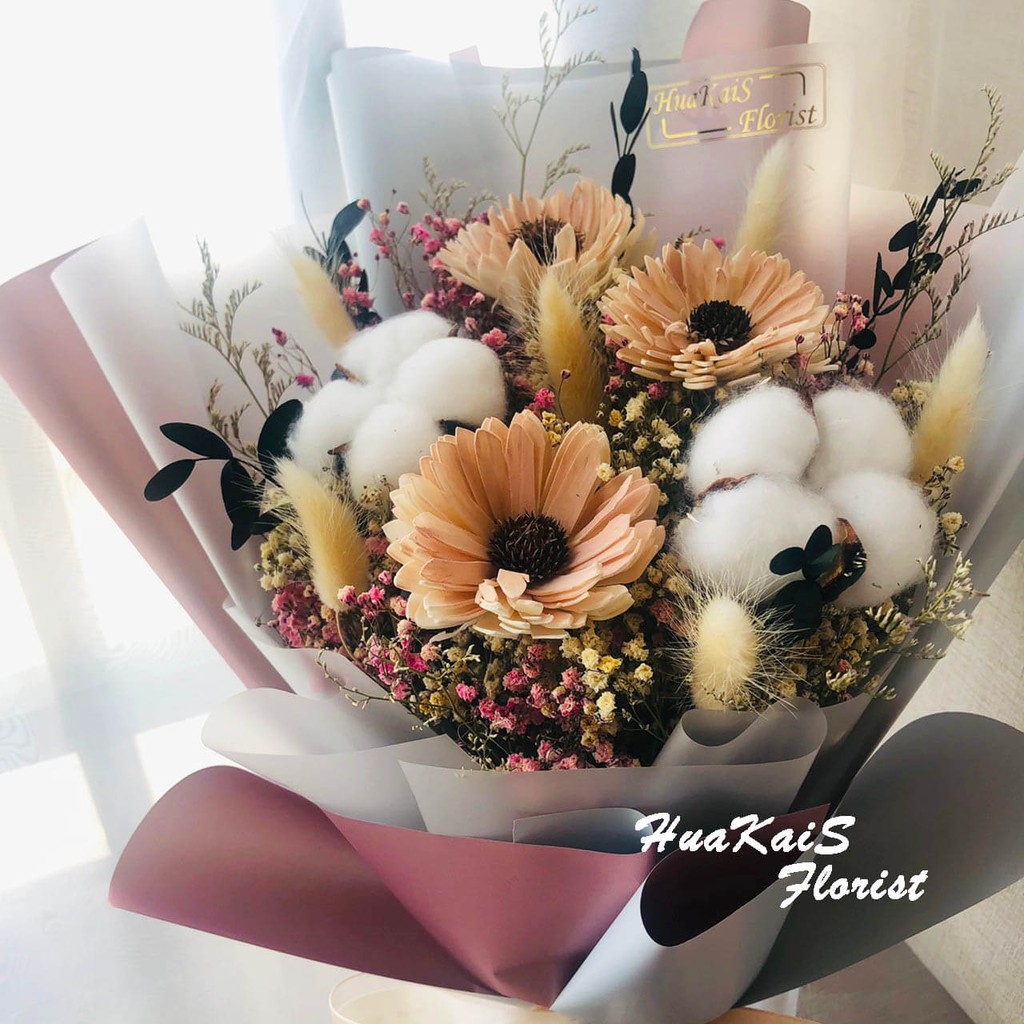 乾燥花束 畢業花束 告白花束 情人節花束 索拉花花束 奶茶太陽花 蝦皮購物