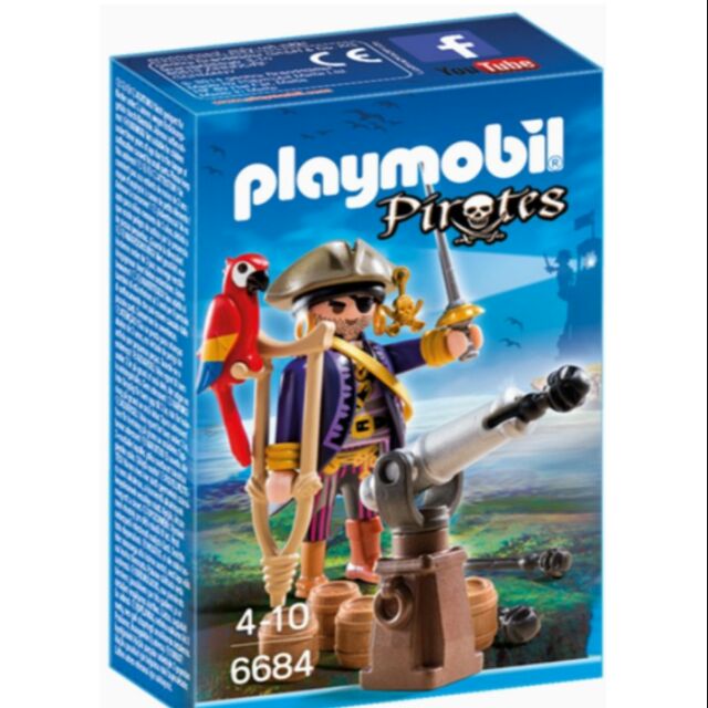 德國 摩比 PLAYMOBIL 6684 海盜船長 砲台 全新未拆 現貨