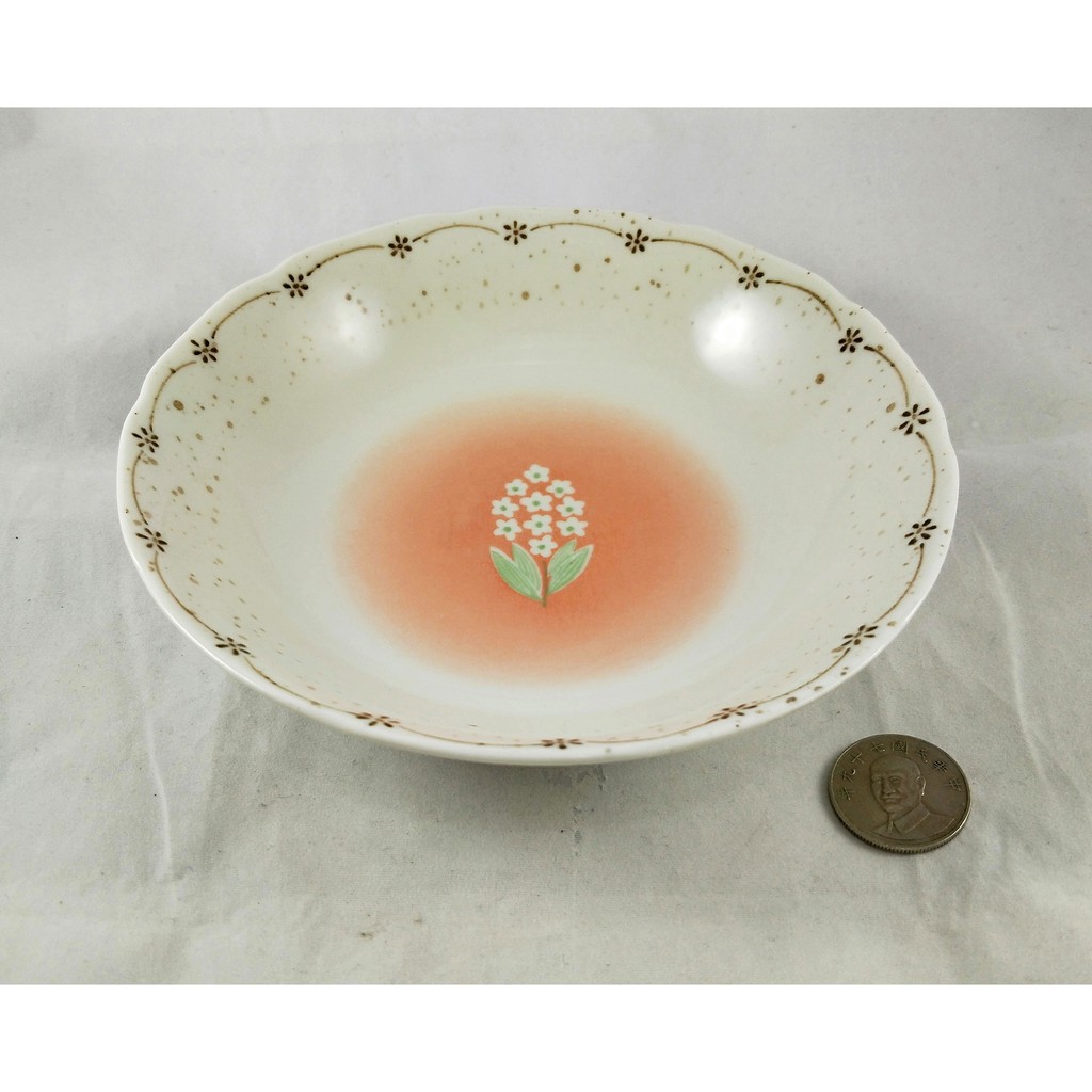 小花 橘 盤子 盤 圓盤 菜盤 餐盤 水果盤 點心盤 湯盤 餐具 廚具 日本製 陶瓷 瓷器 可用於 微波爐 電鍋