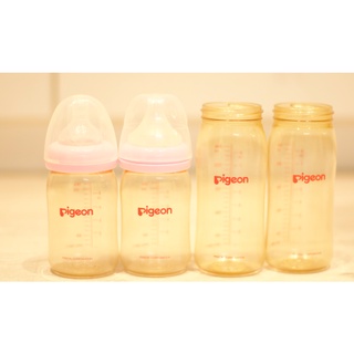 Pigeon 貝親 母乳實感寬口PPSU奶瓶 (粉紅) 四個一起賣 -- 二手