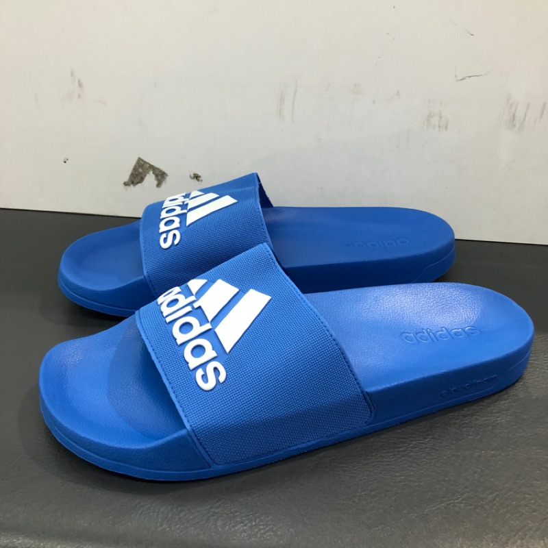 Adidas F34769 拖鞋US13 藍色藍白色水藍色Adilette Shower 愛迪達| 蝦皮購物