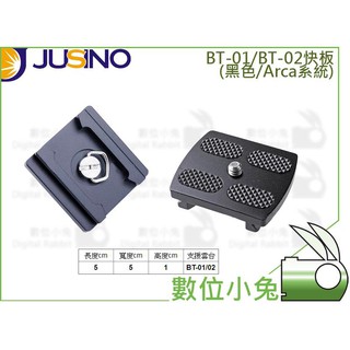 數位小兔【Jusino BT-01/BT-02快板】Acra系統 快拆座 防逆轉 檔板 相機接座 雲台 三腳架