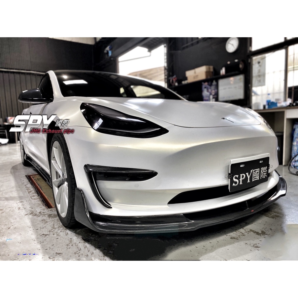 【SPY MOTOR】Tesla Model3 碳纖維前下巴