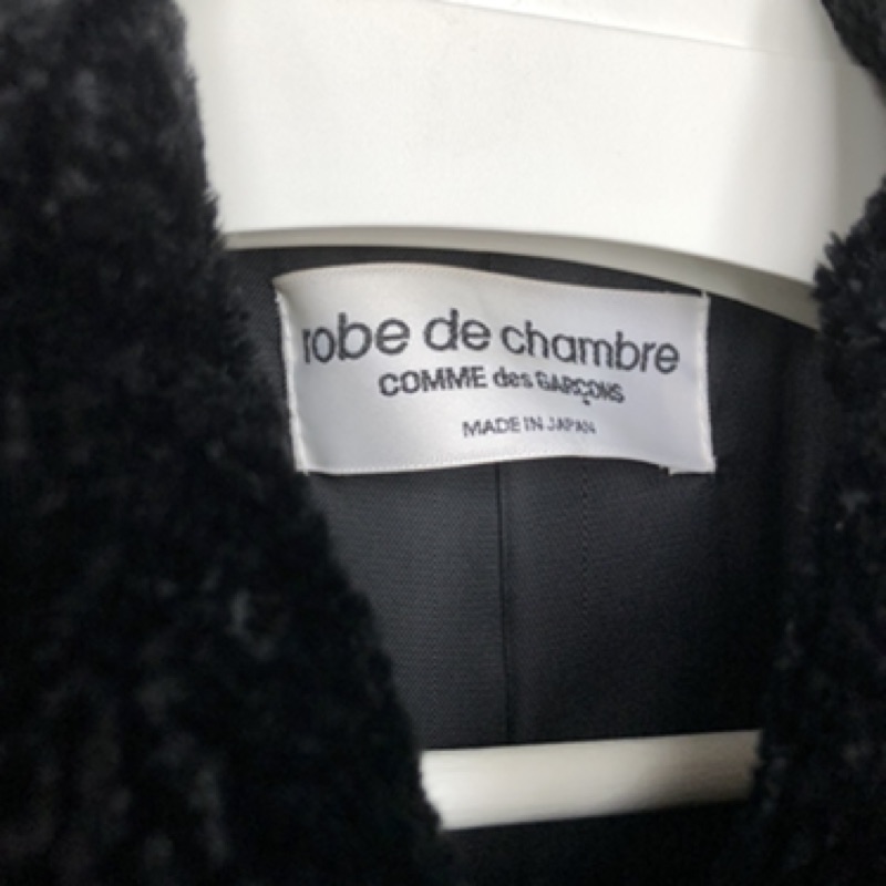 免運)robe de chambre COMME des GARCONS 川久保玲黑色毛毛大衣| 蝦皮購物
