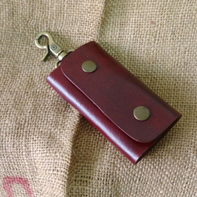 南美洲牛皮植鞣革手工製作6夾鑰匙包(接受訂製-可自選色)