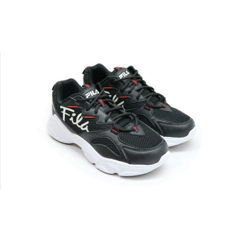 新品上架   FILA 男款運動休閒慢跑鞋( 黑1J305U011 )