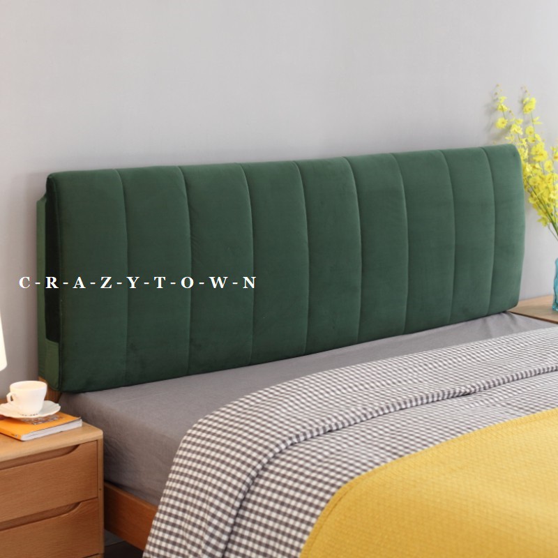 C - R - A - Z - Y　荷蘭絨床頭片靠墊軟包墊床頭片靠墊灰色床頭片雙人床靠背枕可拆洗法蘭絨布床頭套尺寸訂製