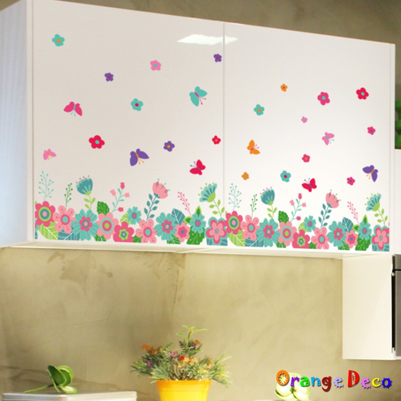 【橘果設計】百花齊開 壁貼 牆貼 壁紙 DIY組合裝飾佈置