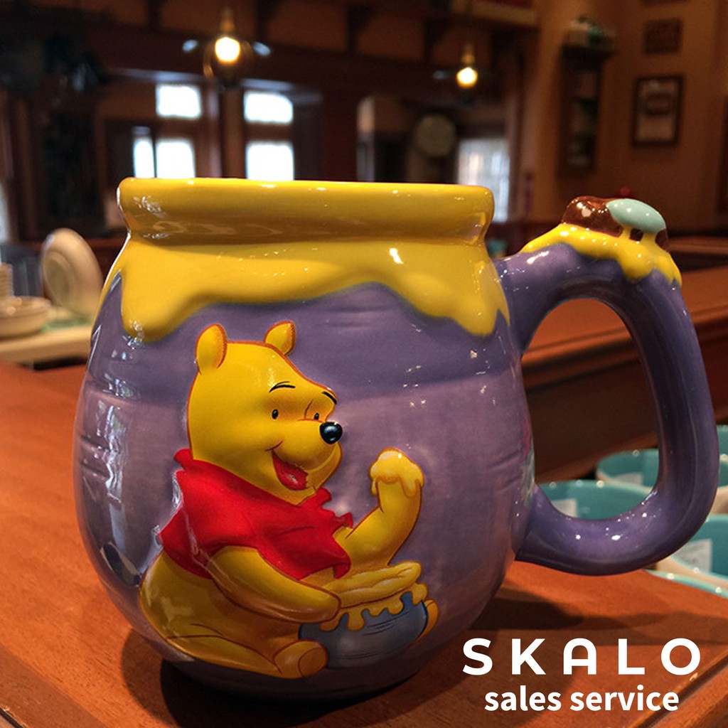 SKALO［小熊維尼蜂蜜罐馬克杯］上海迪士尼杯子 大容量水杯 維尼熊