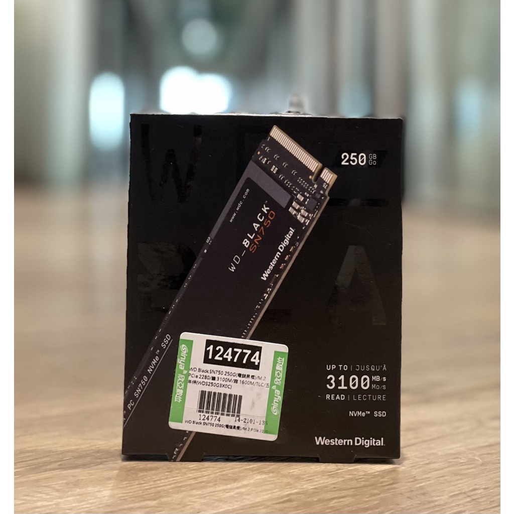 【全新未拆】WD 威騰 黑標 SN750 250GB NVMe SSD 固態硬碟 台灣公司貨 附購買證明 5年保