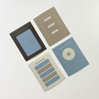 -PETIT BAZAR- 正韓 瞬間收納 DAILY RECORD STICKER 可書寫 貼紙 4張入