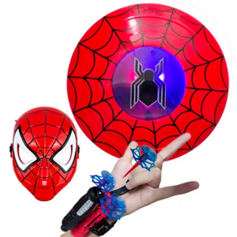 💜木君之加💜蜘蛛人聲光盾牌發射器手套面具英雄聯盟兒童玩具