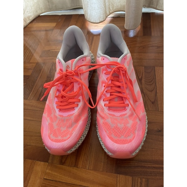 adidas 螢光粉蜂巢4d男生慢跑鞋/氣墊鞋
