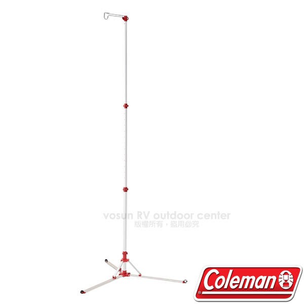 【美國 Coleman】快扣可調貼地吊燈架 10段 不絆腳營燈架 營柱架 掛燈架 汽化燈 露營燈吊掛架_CM-31266