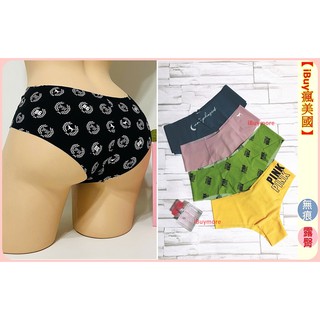 【iBuy瘋美國】全新正品 Victoria's Secret 維多利亞的秘密Pink LOGO無痕微露臀三角褲XS~L
