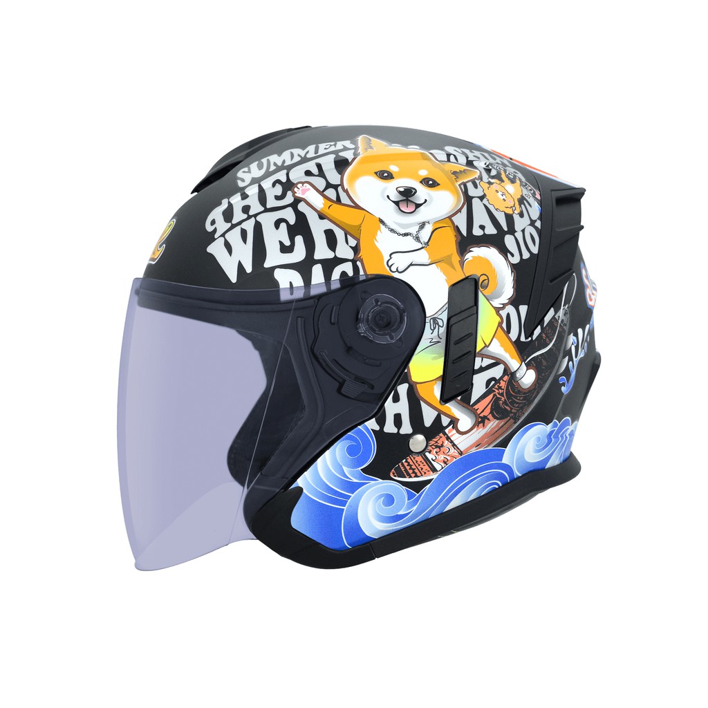 ◆東橋安全帽 EB HELMET◆ M2R FR-2 紀念版 #3 柴犬 雙鏡片 內襯可拆洗 多種尺寸