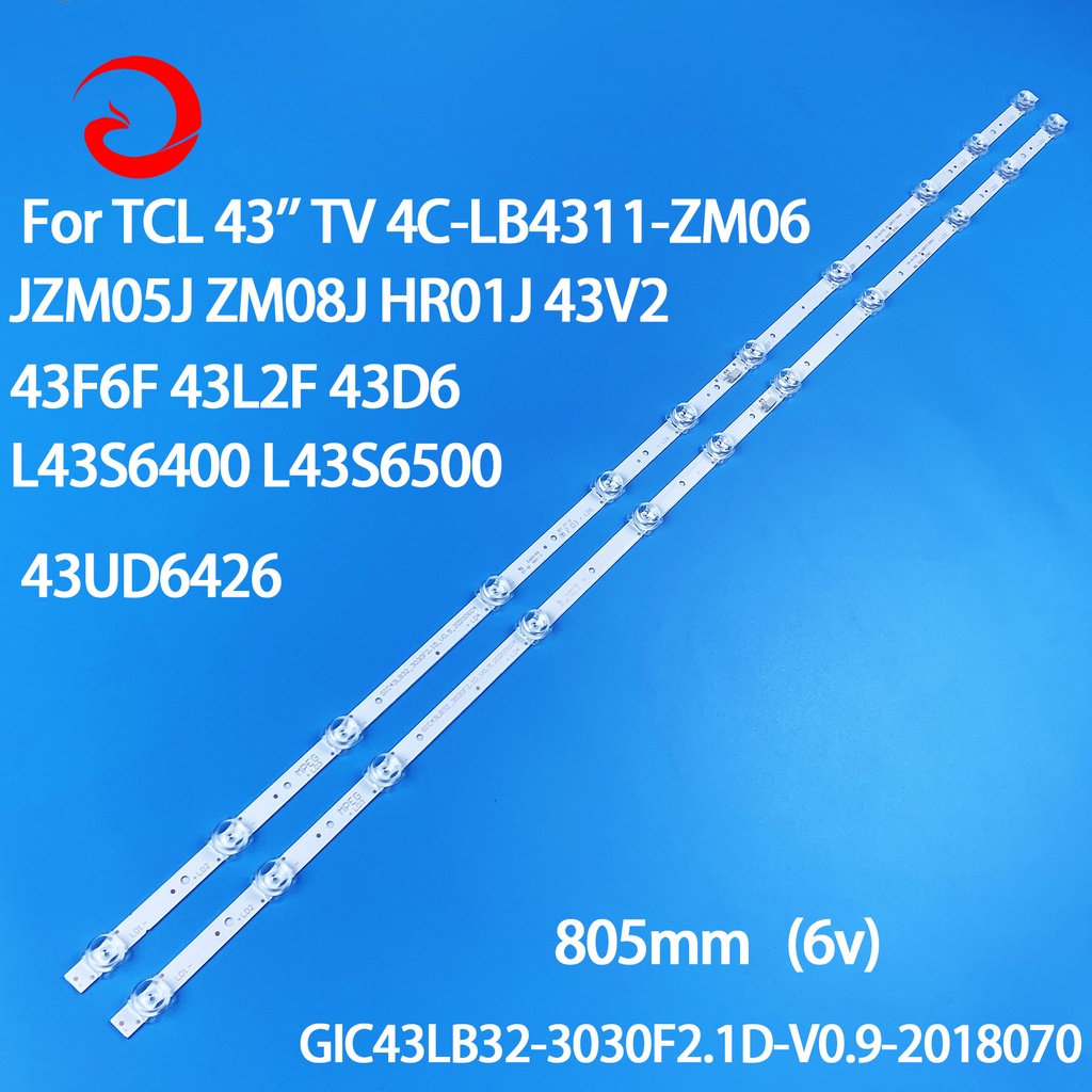 2 條用於 TCL 43'' 電視的 LED 背光燈條 4C-LB4311-ZM06J ZM05J ZM08J HR01