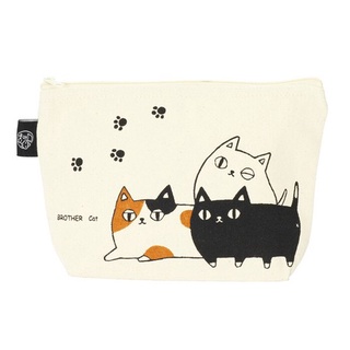 【現貨-日本進口】Neko Sankyodai 貓咪三兄弟手拿化妝包 收納袋（全新-現貨）