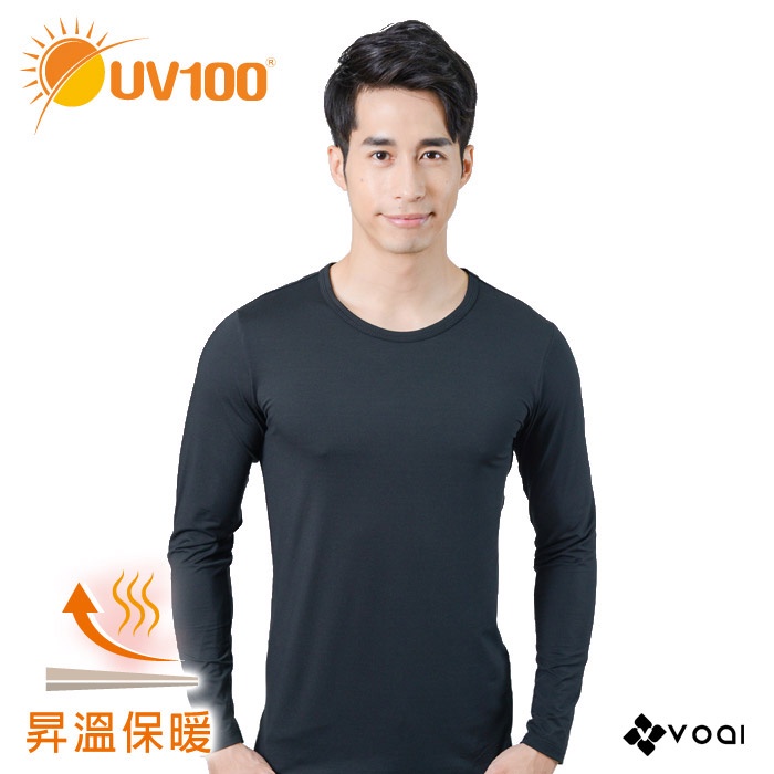 【UV100】昇溫保暖-圓領舒適上衣-男(BA92652) VOAI