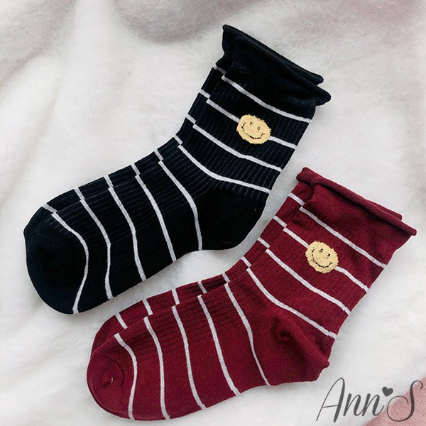 Ann’S條紋笑臉短襪(40號內適穿)-2色