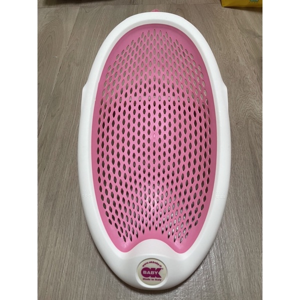 【二手】義大利OKBABY嬰兒柔軟沐浴躺椅(粉色）洗澡椅