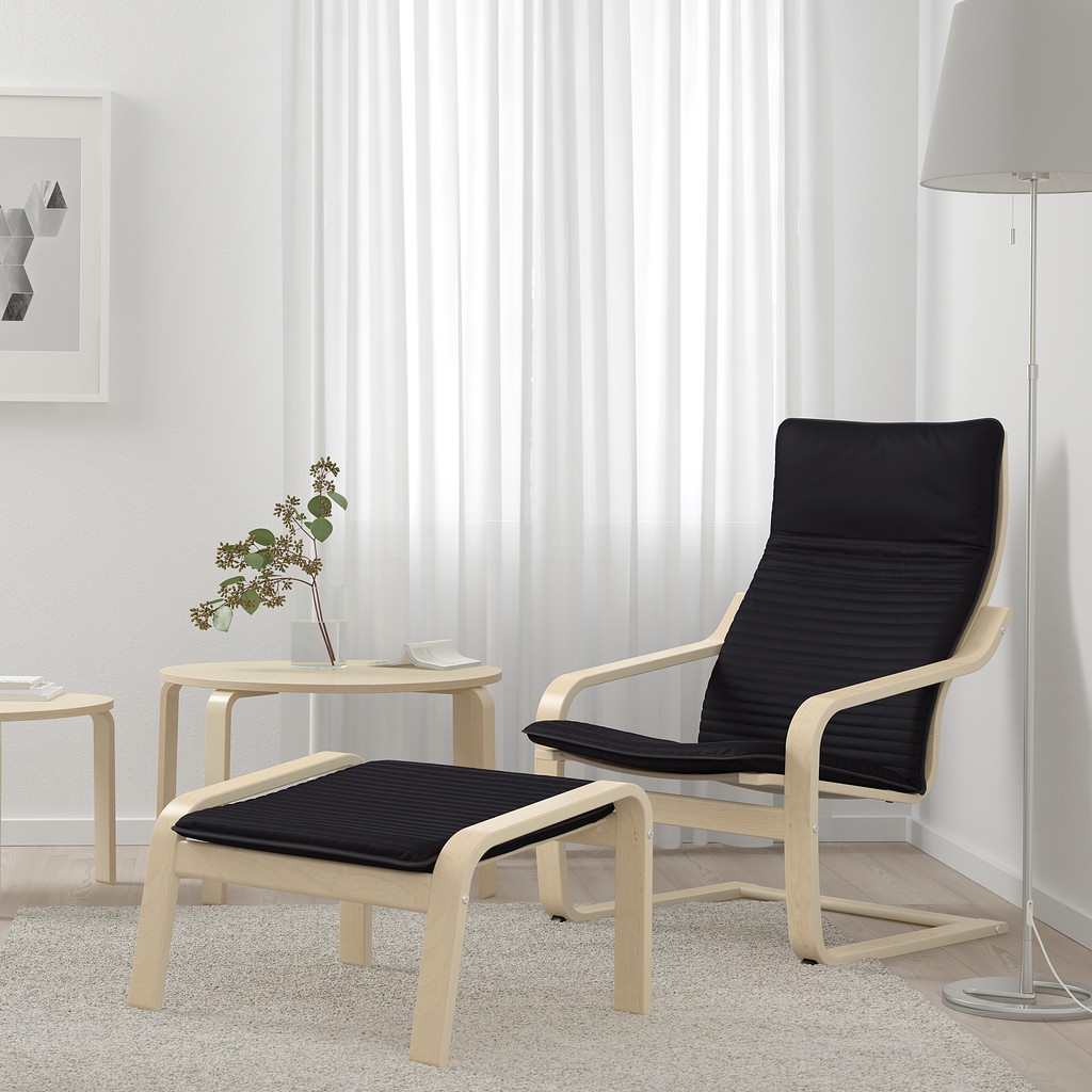 北歐工業LOFT風格IKEA宜家POÄNG實心樺木躺椅+椅凳一組/扶手椅/二手九成新/原價二件近$4000特$2800