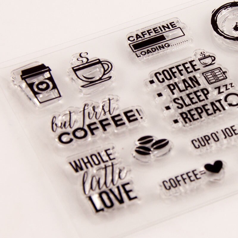 台灣賣家咖啡透明印章特價透明印章手帳魔人必備表情印章印章創作水晶印章旅行印章瘋文具 蝦皮購物