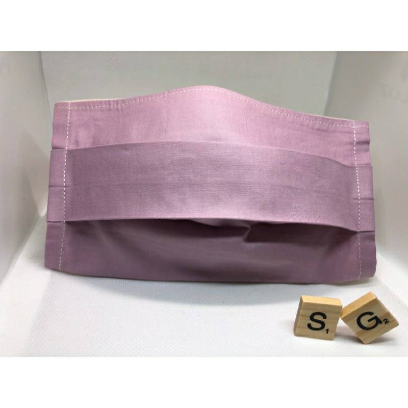 SaGi手作 舒適透氣 純棉+二重紗口罩套-純紫藕粉紅粉紫:一次性口罩的好朋友